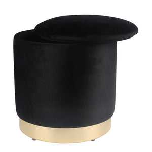Sitzhocker mit Stauraum schwarz