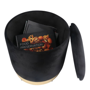 Sitzhocker mit Stauraum schwarz