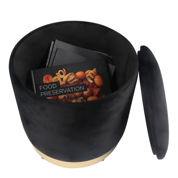 Sitzhocker mit Stauraum schwarz