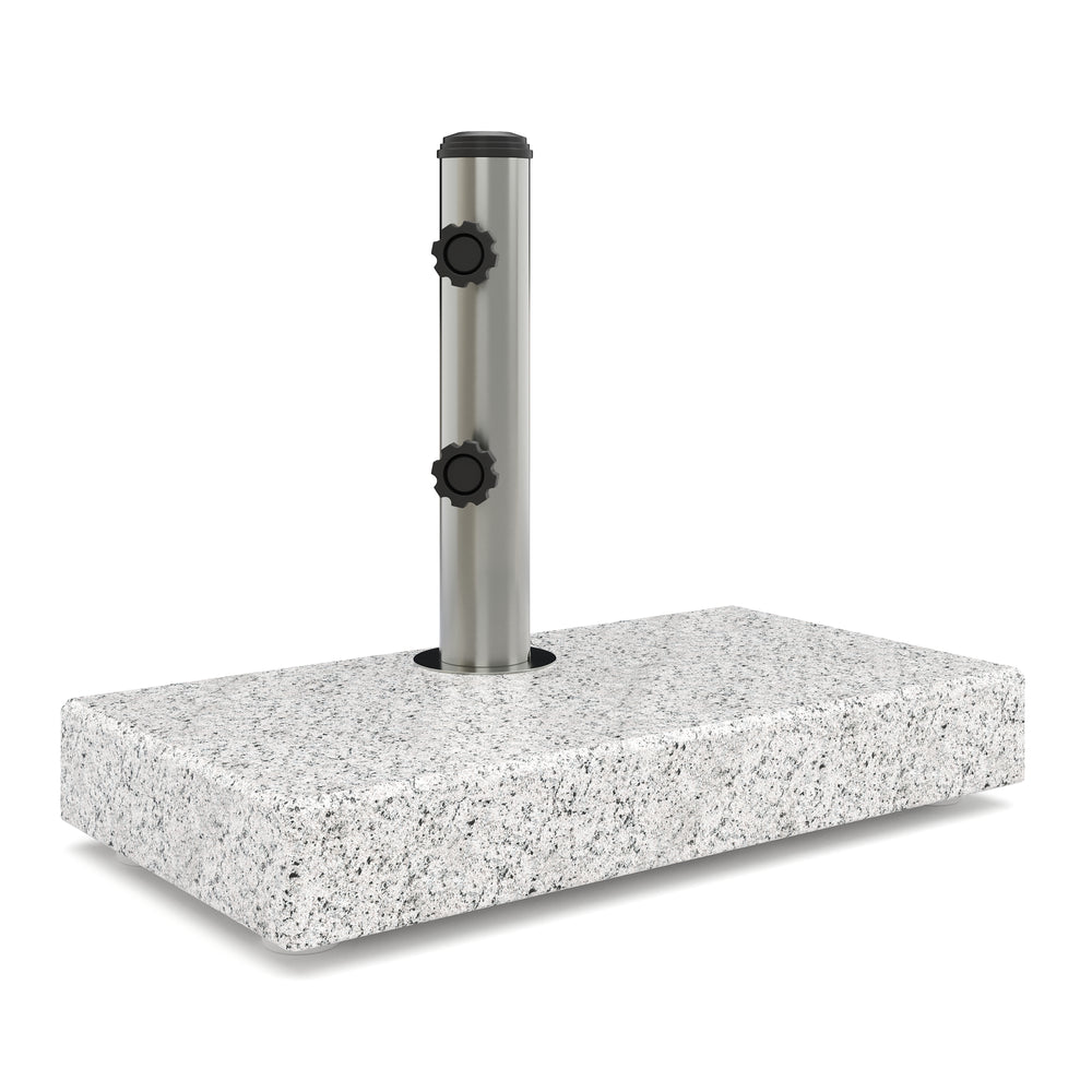 Base per ombrellone in granito, 25 kg, rettangolare, grigio