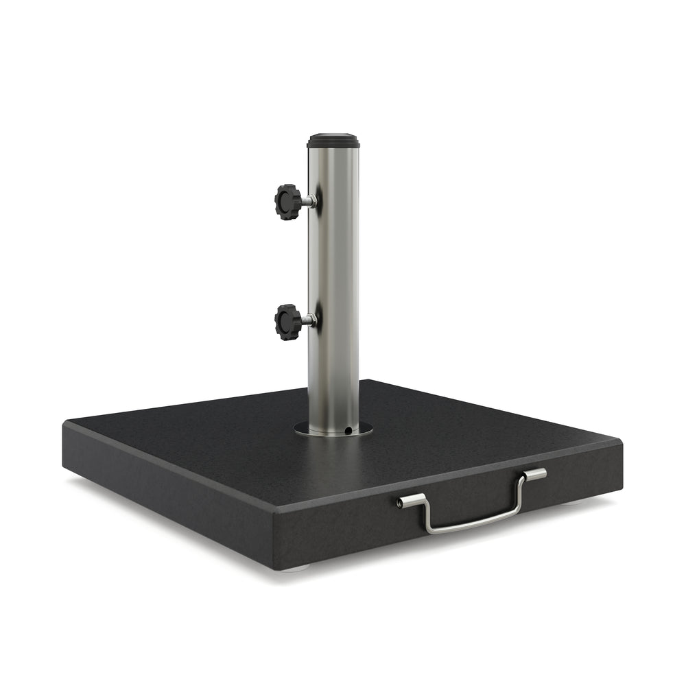 Base per ombrellone in granito, 30 kg, quadrata, nera