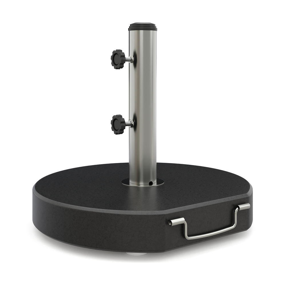 Base per ombrellone in granito, 30 kg, rotonda, nera