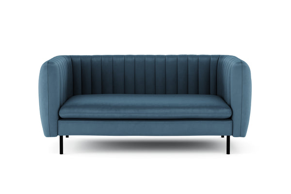 Sofa Samt ASHLEY 2-Sitzer blau