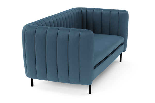 Sofa Samt ASHLEY 2-Sitzer blau