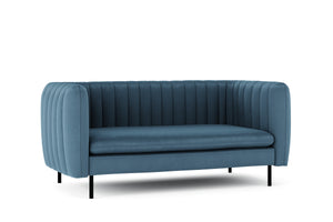 Sofa Samt ASHLEY 2-Sitzer blau
