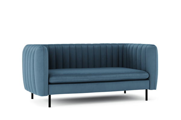 Sofa Samt ASHLEY 2-Sitzer blau