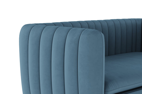 Sofa Samt ASHLEY 2-Sitzer blau