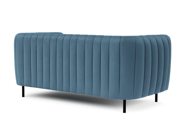 Sofa Samt ASHLEY 2-Sitzer blau