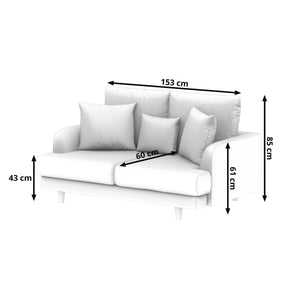 Sofa CAMERON 2-Sitzer grau