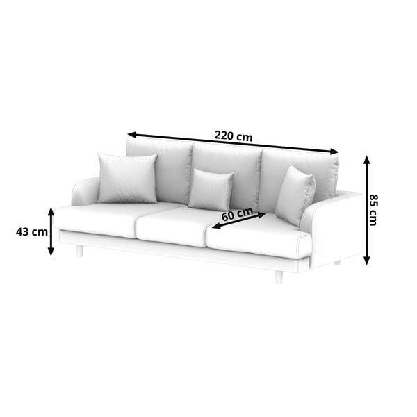 Sofa CAMERON 3-Sitzer grau