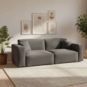 Sofa Cord GINNY 3-Sitzer anthrazit
