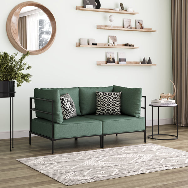 Sofa ETHAN 2-Sitzer dunkelgrün