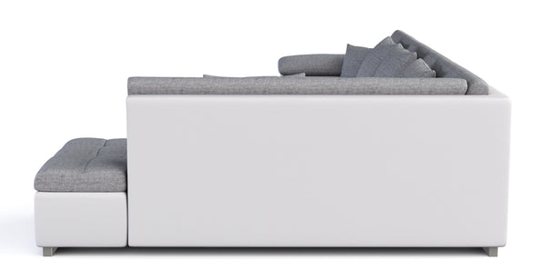 Ecksofa """"ARIA"""", weiss/grau, links