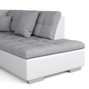 Ecksofa """"ARIA"""", weiss/grau, links