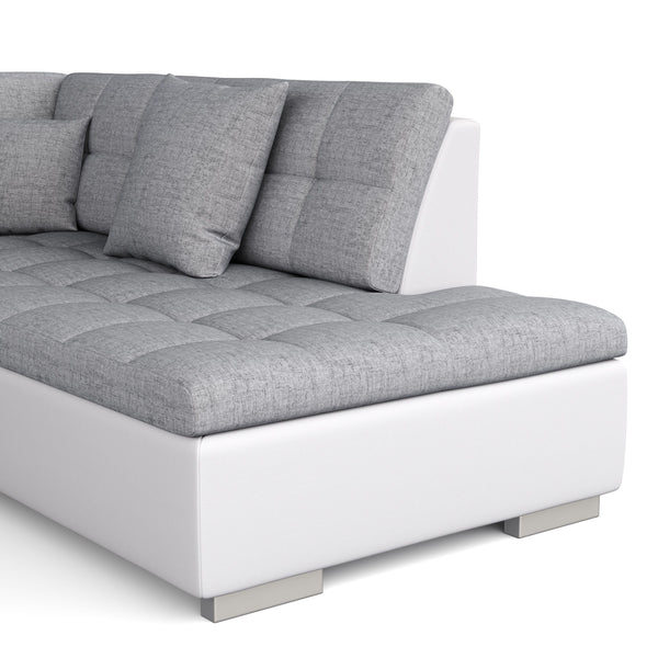 Ecksofa """"ARIA"""", weiss/grau, links