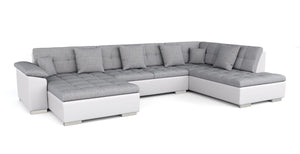 Ecksofa """"ARIA"""", weiss/grau, links