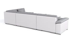 Ecksofa """"ARIA"""", weiss/grau, links