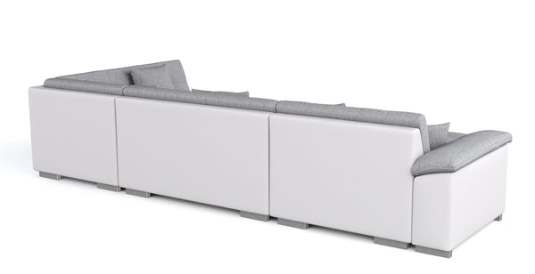Ecksofa """"ARIA"""", weiss/grau, links