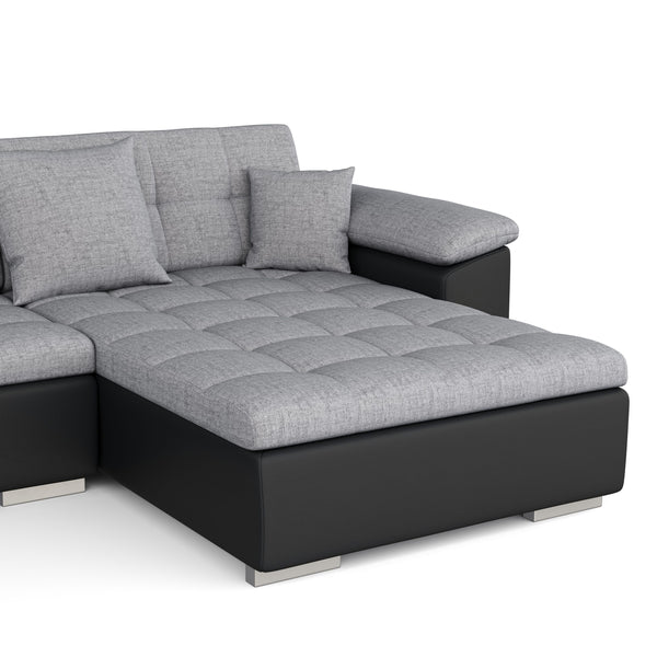 Sofa ARIA rechts schwarz grau