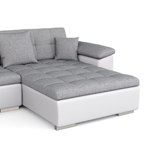 Ecksofa """"ARIA"""", weiss/grau, rechts