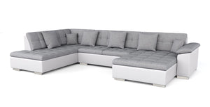Ecksofa """"ARIA"""", weiss/grau, rechts