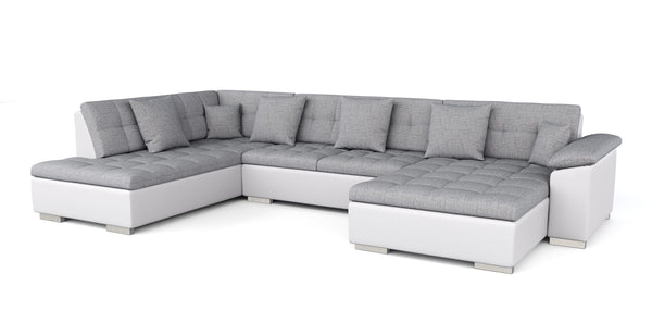 Ecksofa """"ARIA"""", weiss/grau, rechts