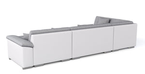 Ecksofa """"ARIA"""", weiss/grau, rechts