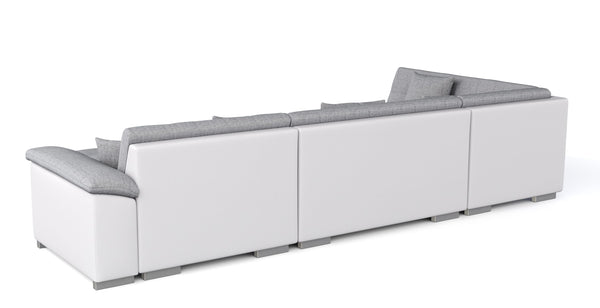 Ecksofa """"ARIA"""", weiss/grau, rechts