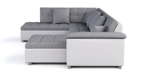 Ecksofa """"ARIA"""", weiss/grau, rechts