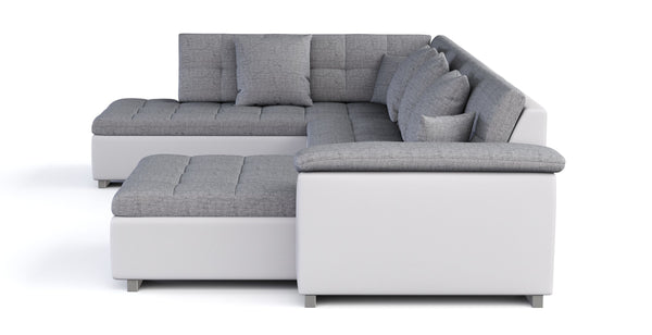 Ecksofa """"ARIA"""", weiss/grau, rechts