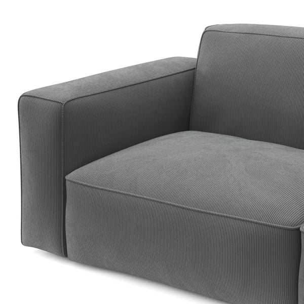 Sofa Cord GINNY 3-Sitzer anthrazit