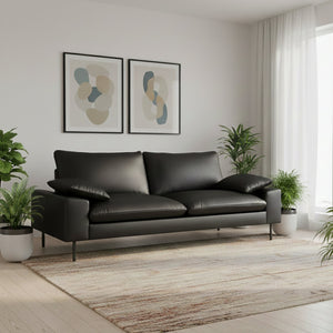 Sofa ADELE Kunstleder schwarz