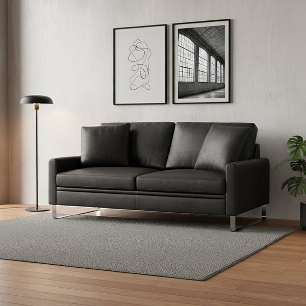 Sofa Leder GIAN 2-Sitzer anthrazit