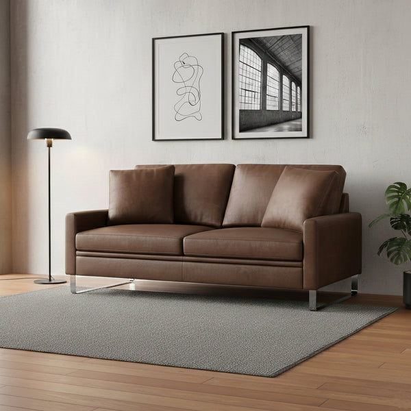 Sofa Leder GIAN 2-Sitzer braun