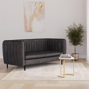 Sofa Samt ASHLEY 2-Sitzer anthrazit