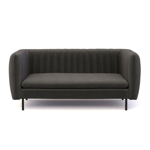 Sofa Samt ASHLEY 2-Sitzer anthrazit