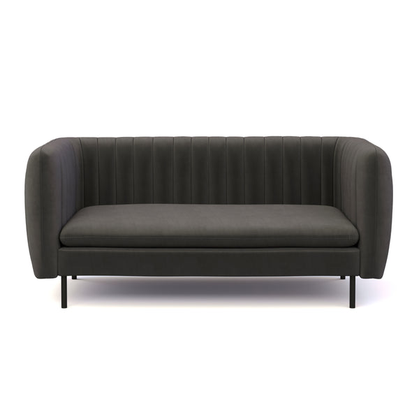 Sofa Samt ASHLEY 2-Sitzer anthrazit