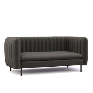 Sofa Samt ASHLEY 2-Sitzer anthrazit