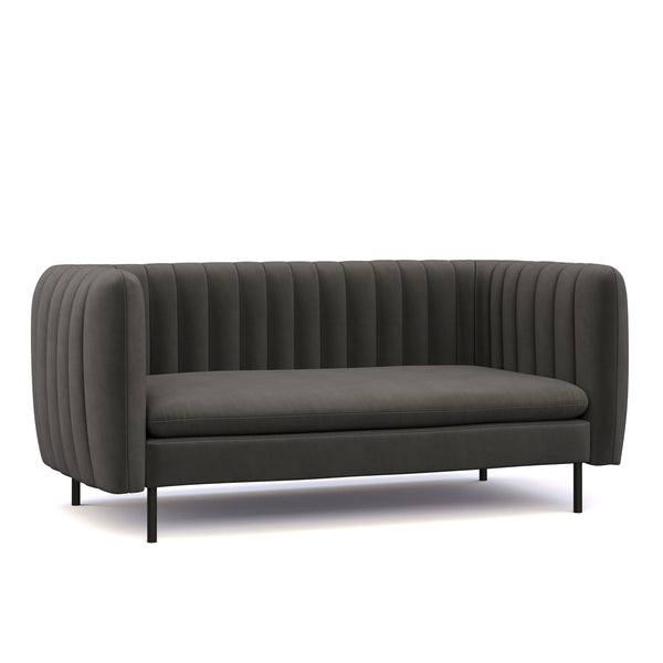 Sofa Samt ASHLEY 2-Sitzer anthrazit