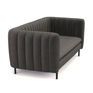 Sofa Samt ASHLEY 2-Sitzer anthrazit