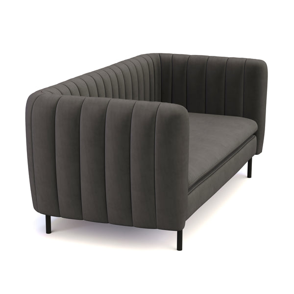 Sofa Samt ASHLEY 2-Sitzer anthrazit