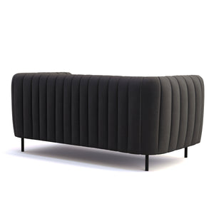 Sofa Samt ASHLEY 2-Sitzer anthrazit