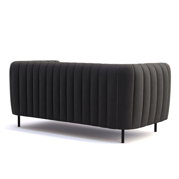 Sofa Samt ASHLEY 2-Sitzer anthrazit