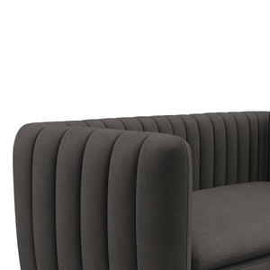 Sofa Samt ASHLEY 2-Sitzer anthrazit