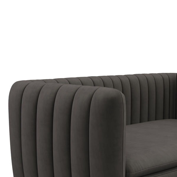 Sofa Samt ASHLEY 2-Sitzer anthrazit