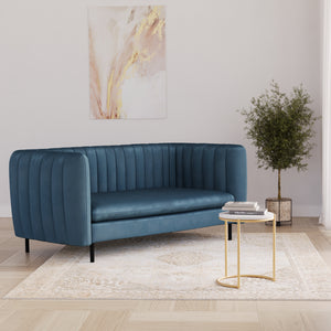 Sofa Samt ASHLEY 2-Sitzer blau