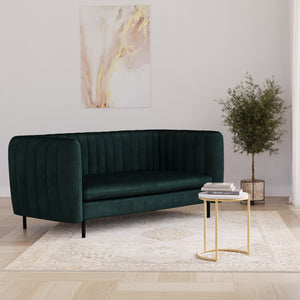 Sofa Samt ASHLEY 2-Sitzer dunkelgrün