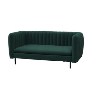 Sofa Samt ASHLEY 2-Sitzer dunkelgrün