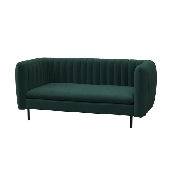 Sofa Samt ASHLEY 2-Sitzer dunkelgrün