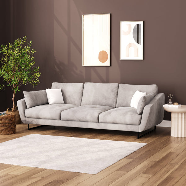 Sofa Samt DIYA hellgrau